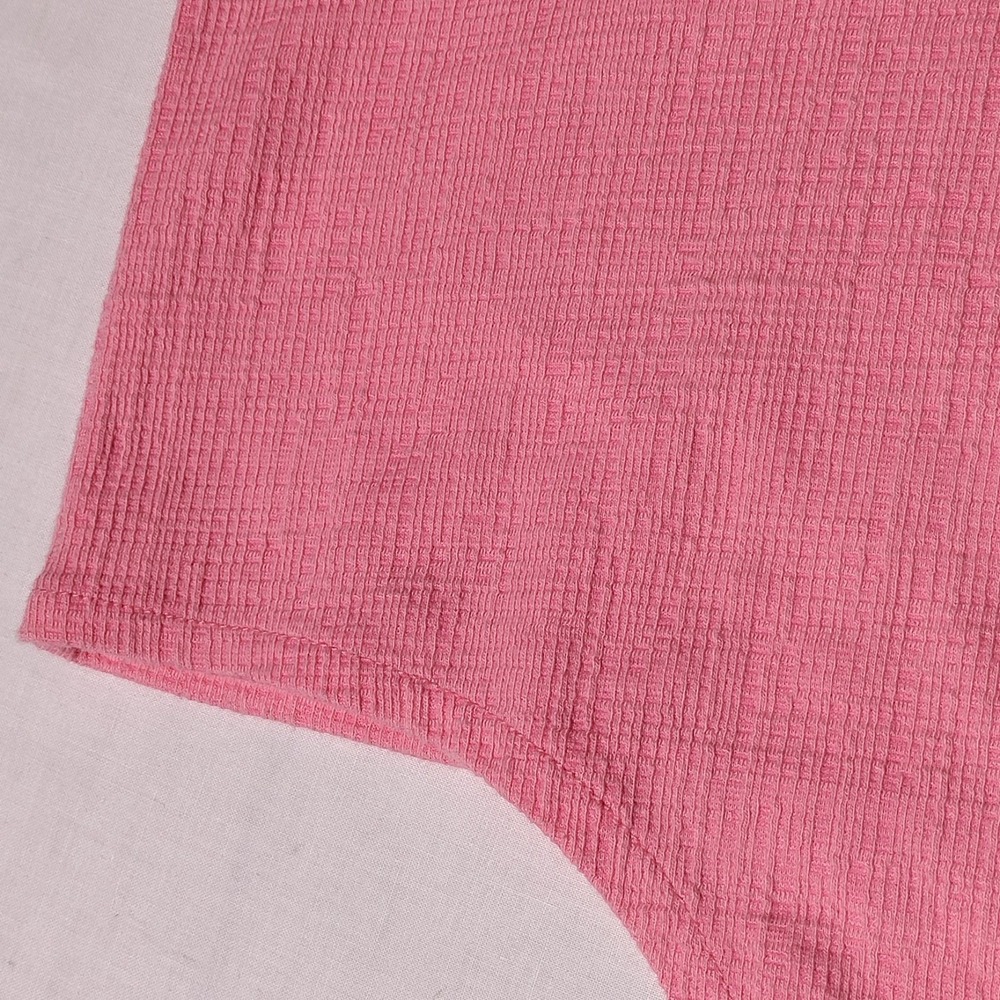 J. Crew Factory Size S Textured Tie Front Button Up Shirt Blouse Stretch Pink - Picture 14 of 16